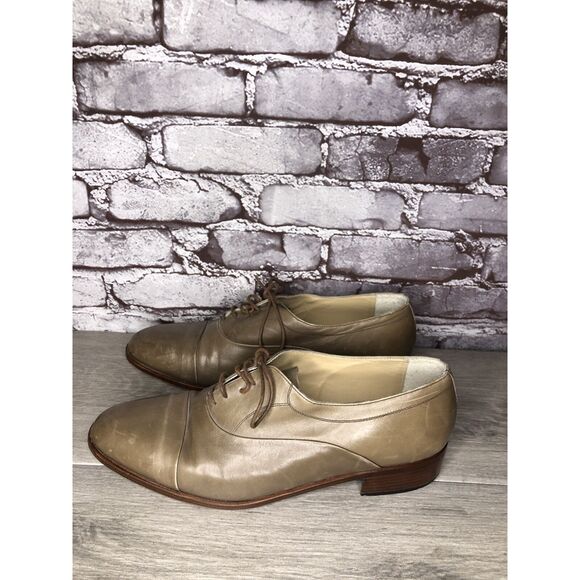 Rodi Taupe Leather Derby Cap Toe Oxfords Lace Up Dress Shoes Men Sz 44EU/11M US - Picture 9 of 16